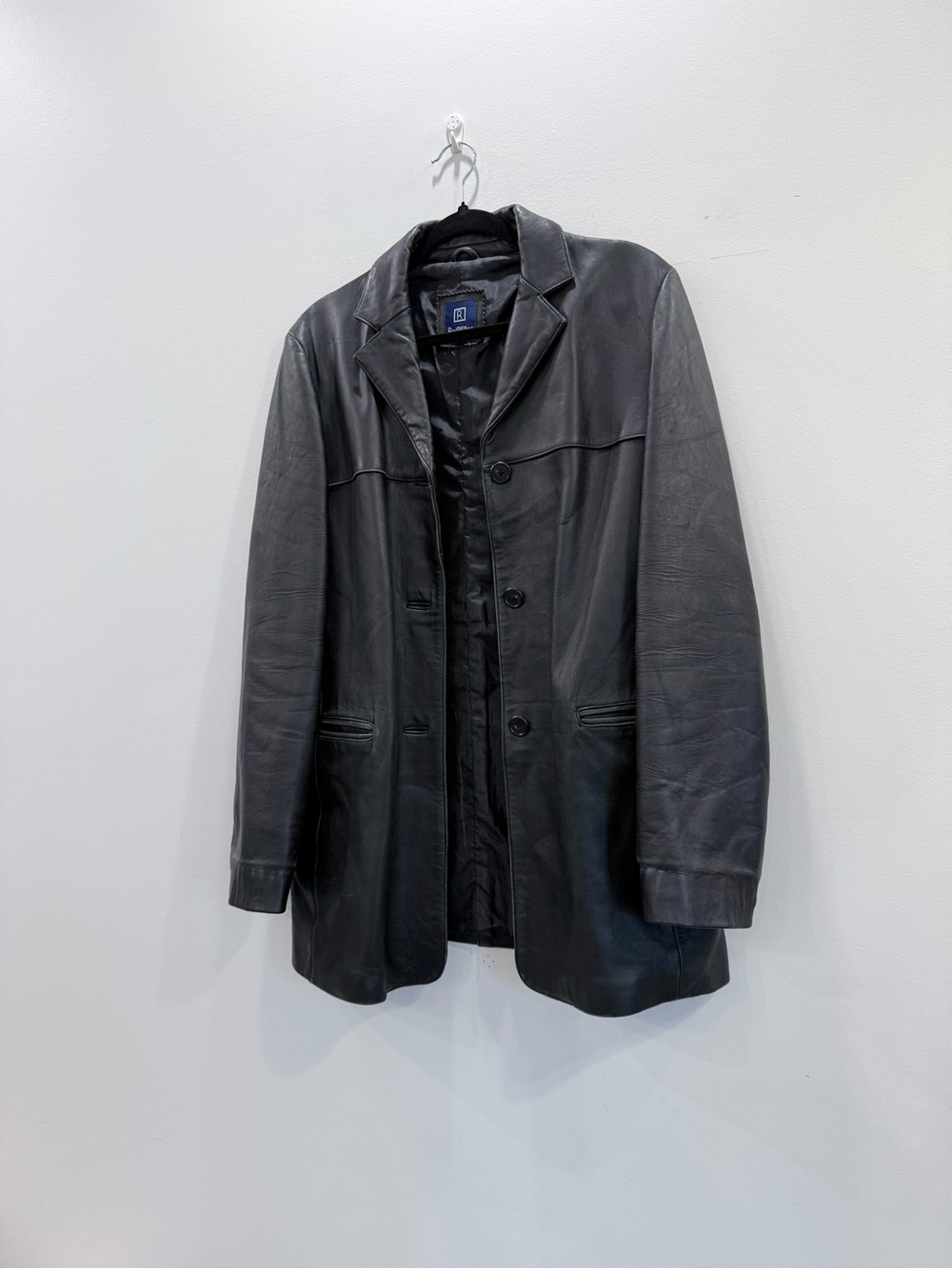 Reitmans Black Men's Leather Pea Coat